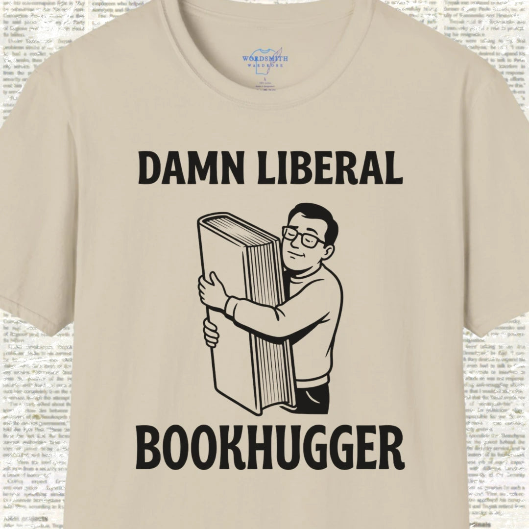 Damn Liberal Bookhugger T-Shirt - Sand