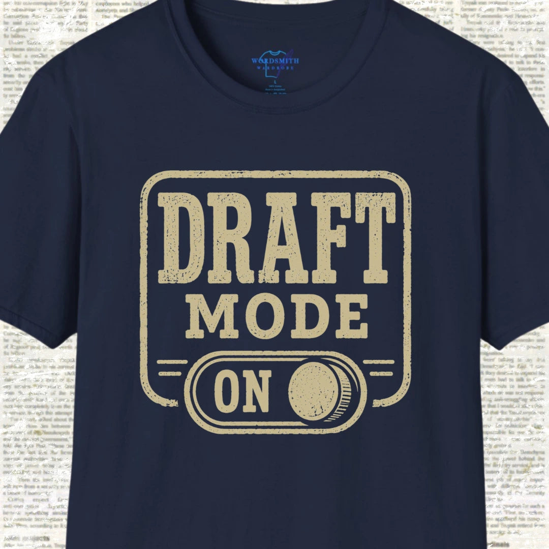 Draft Mode On T-Shirt - Navy