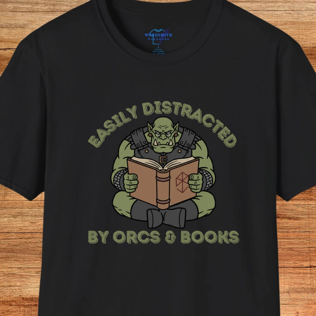 Easily Distracted by Orcs & Books - Black