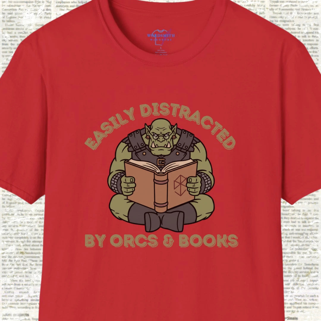 Easily Distracted by Orcs & Books - Red