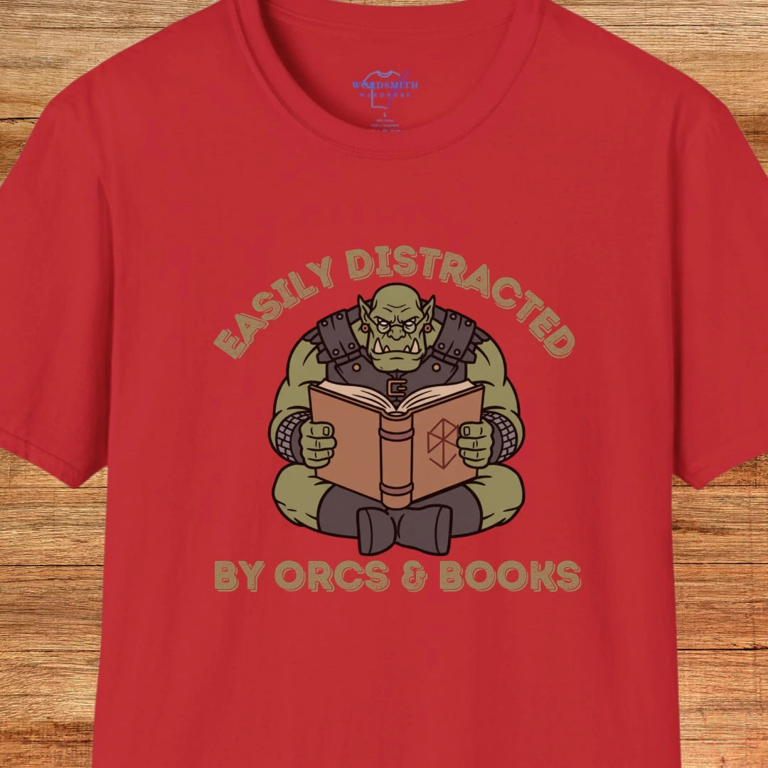 Easily Distracted by Orcs & Books - Red