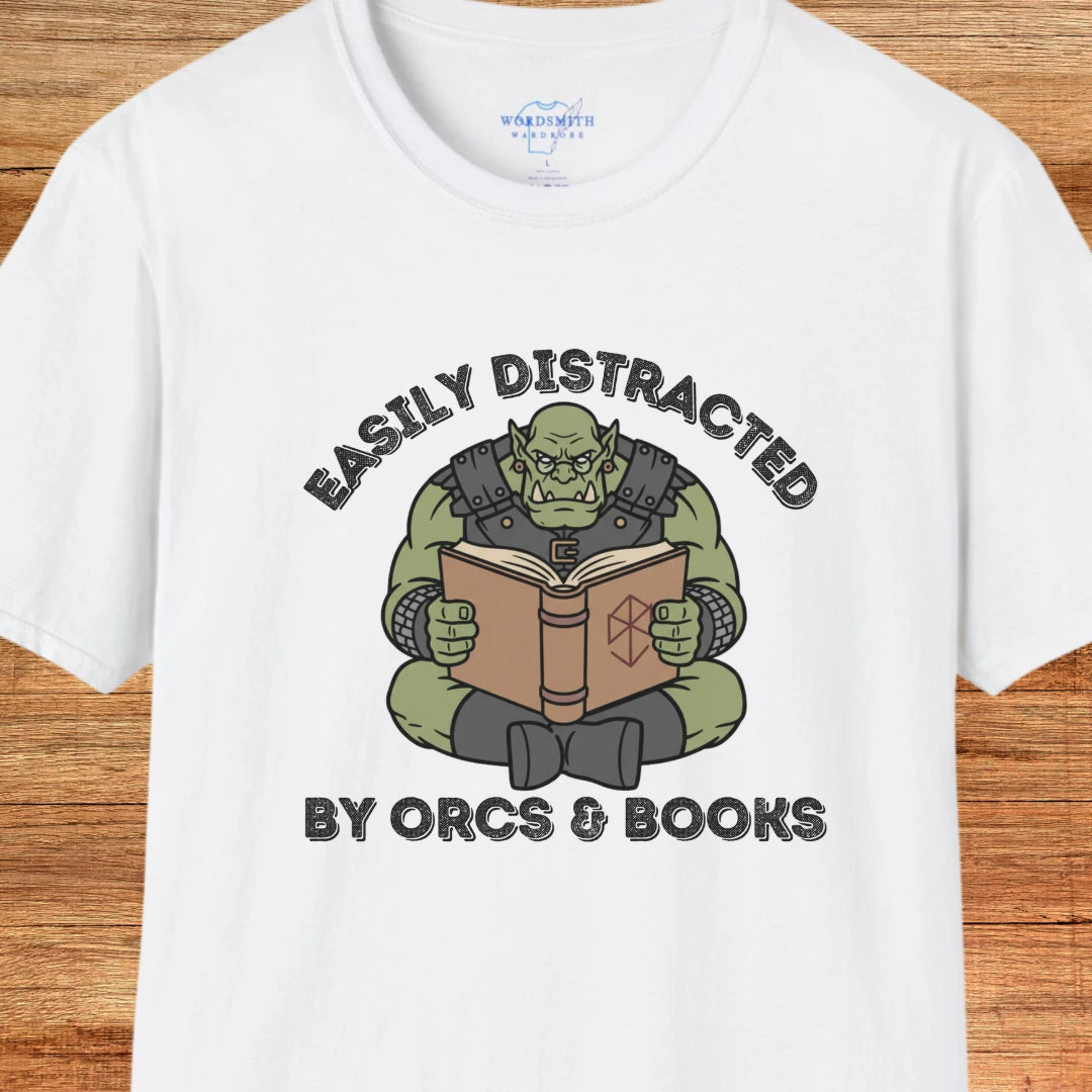 Easily Distracted by Orcs & Books - White