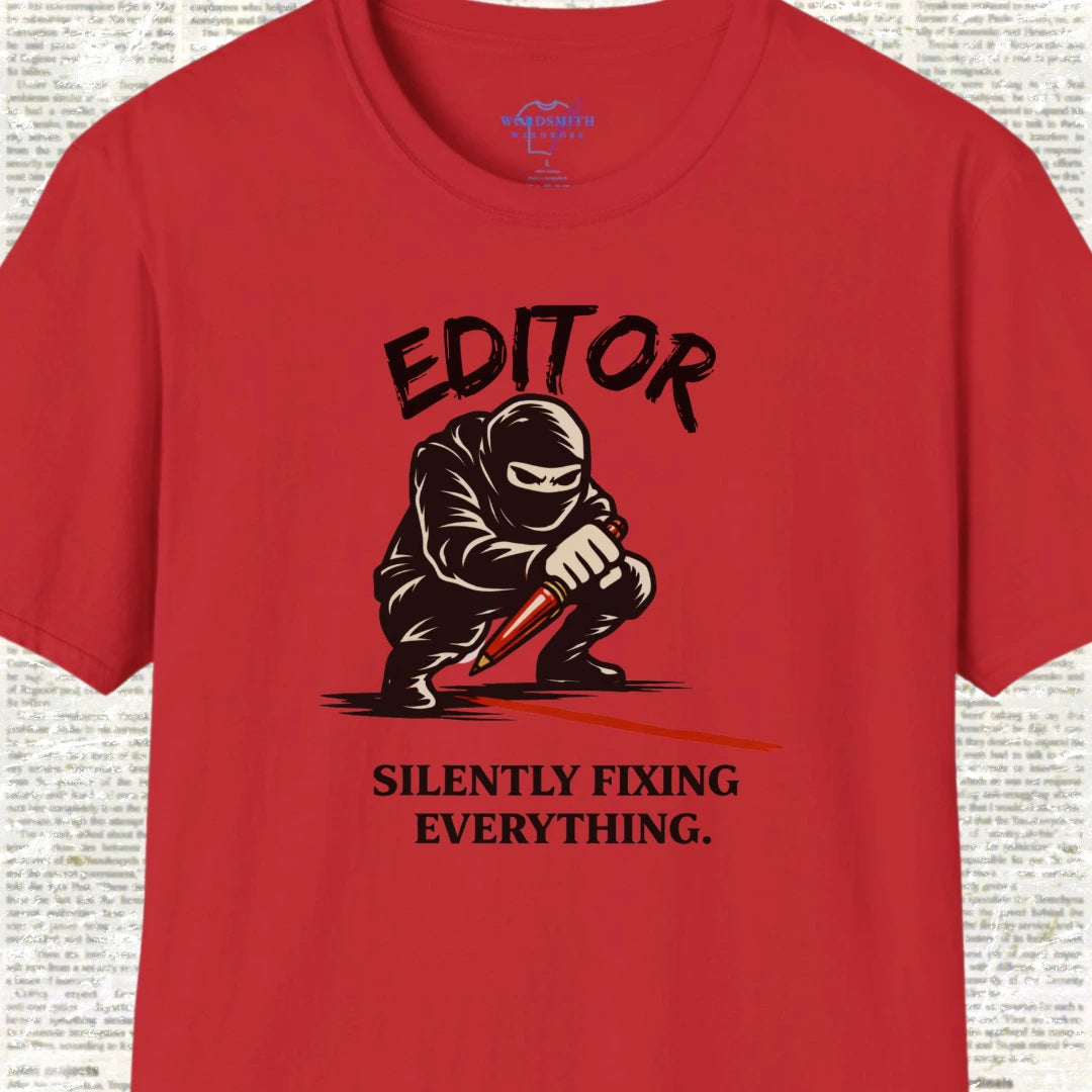 Editor Silently Fixing Everything Shirt - Red