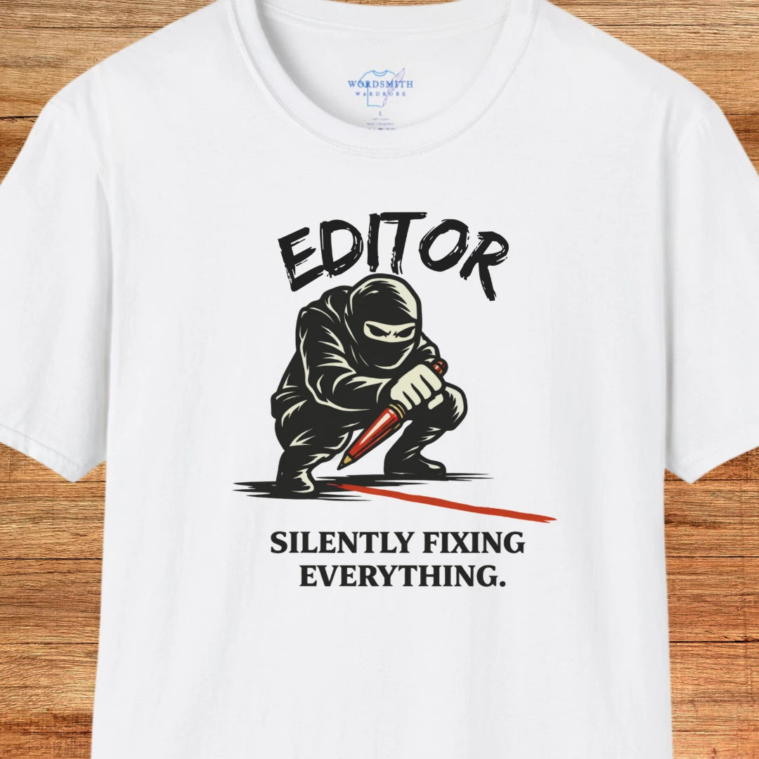 Editor Silently Fixing Everything Shirt - White