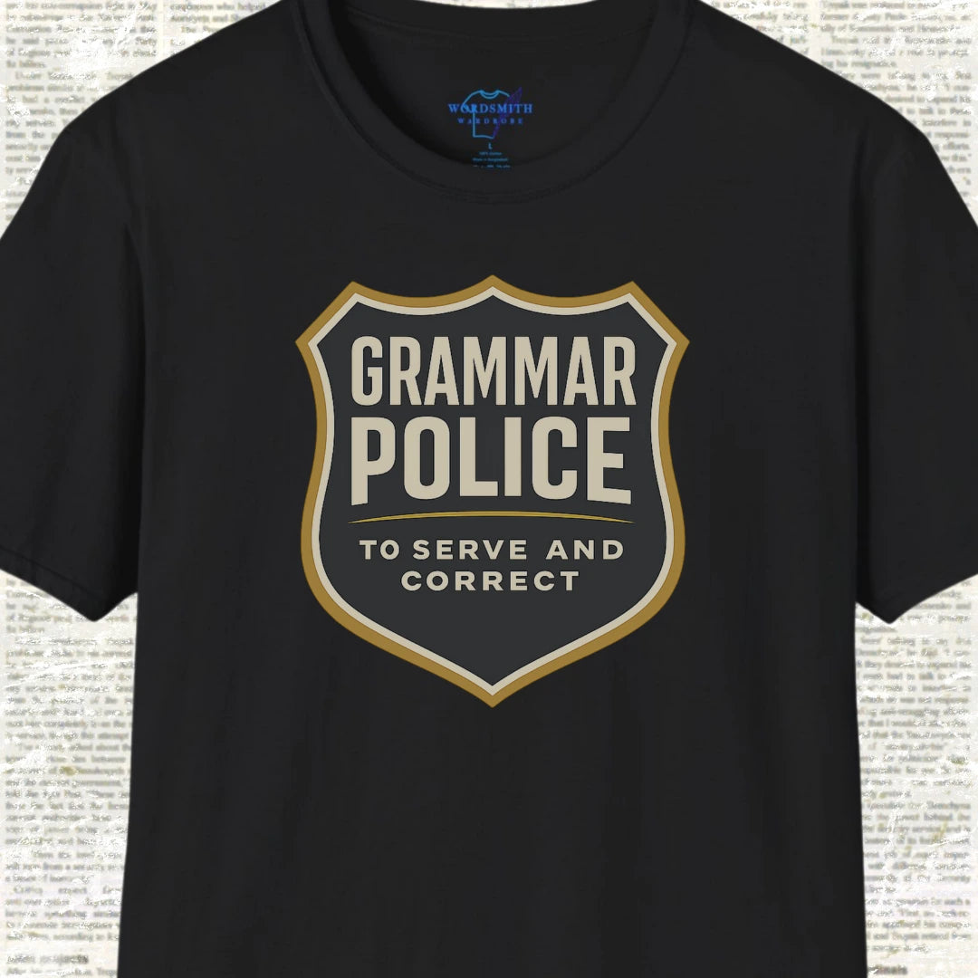 Grammar Police Shirt - Black