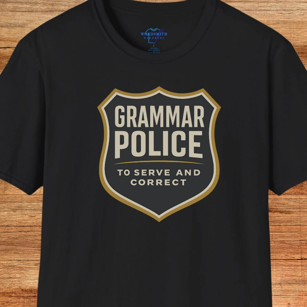 Grammar Police Shirt - Black