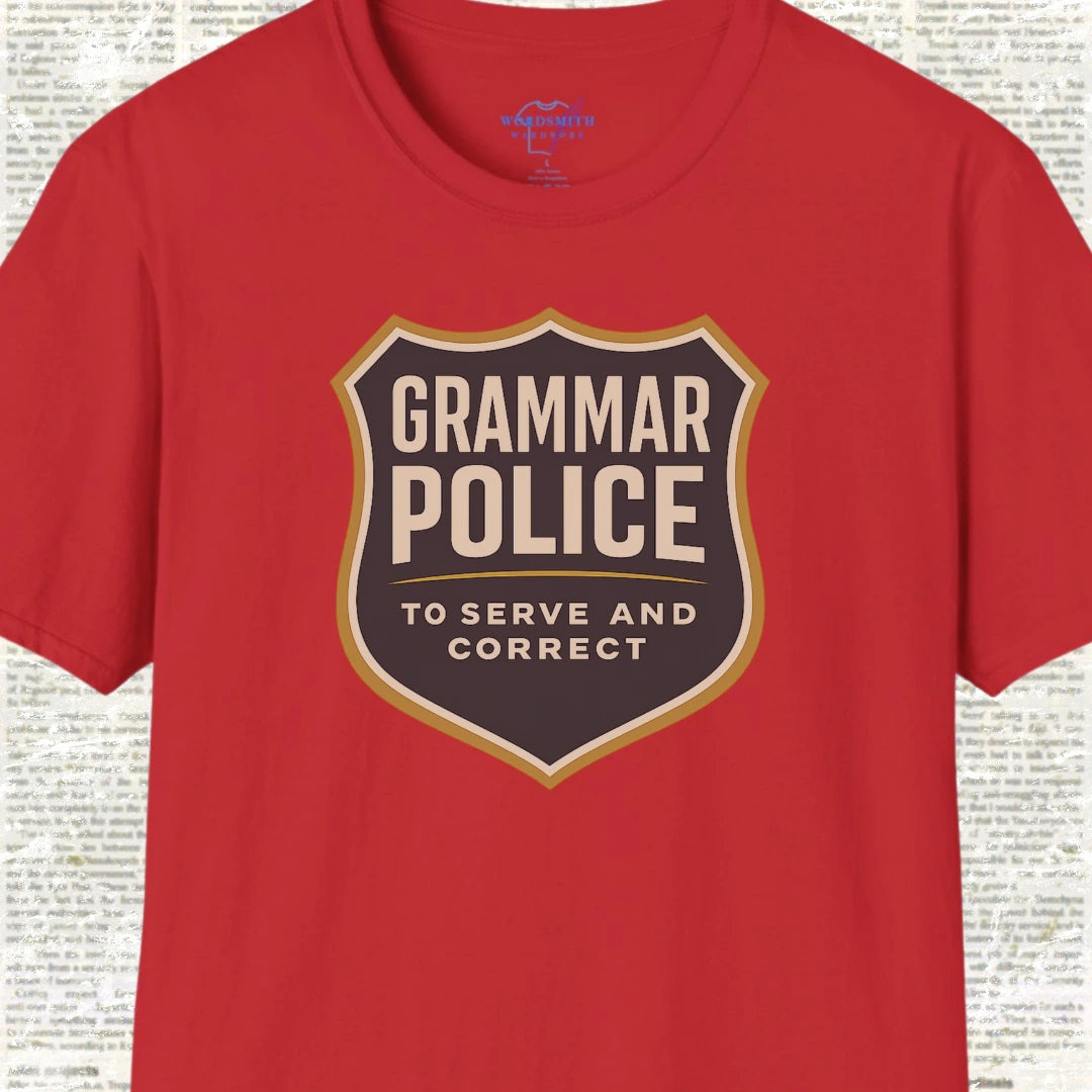 Grammar Police Shirt - Red