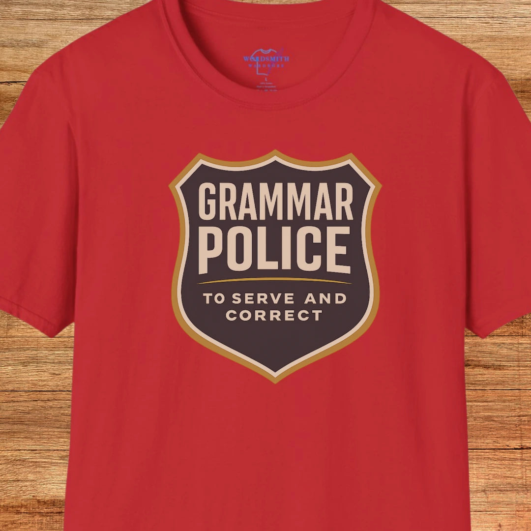 Grammar Police Shirt - Red