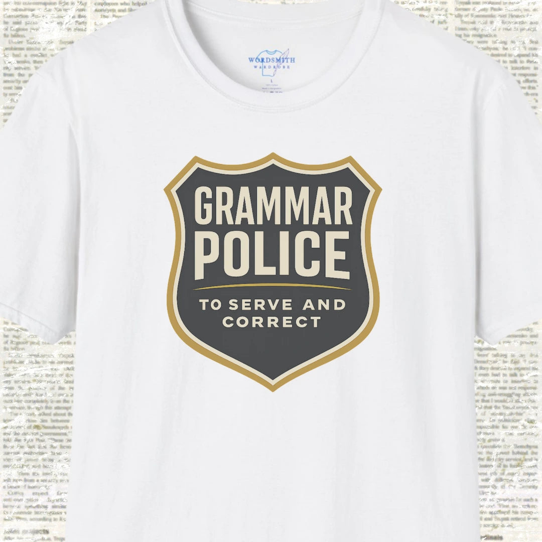 Grammar Police Shirt - White