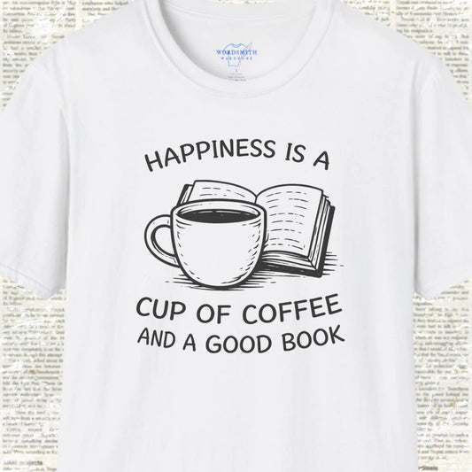 Happiness Is a Cup of Coffee and a Good Book - White