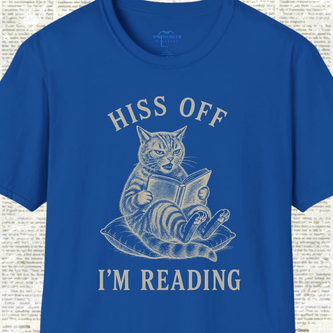 Hiss Off I’m Reading T-Shirt - Royal