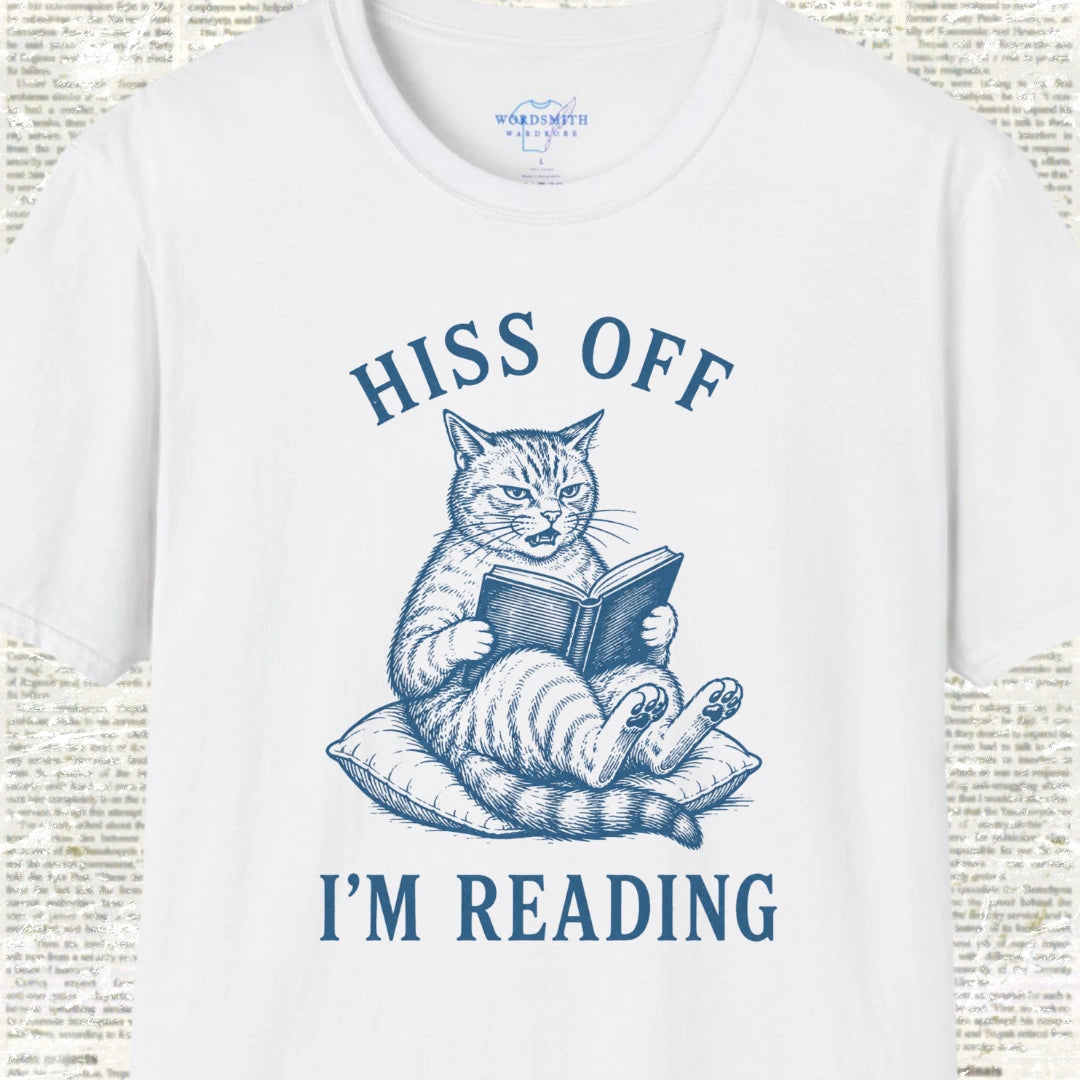 Hiss Off I’m Reading T-Shirt - White