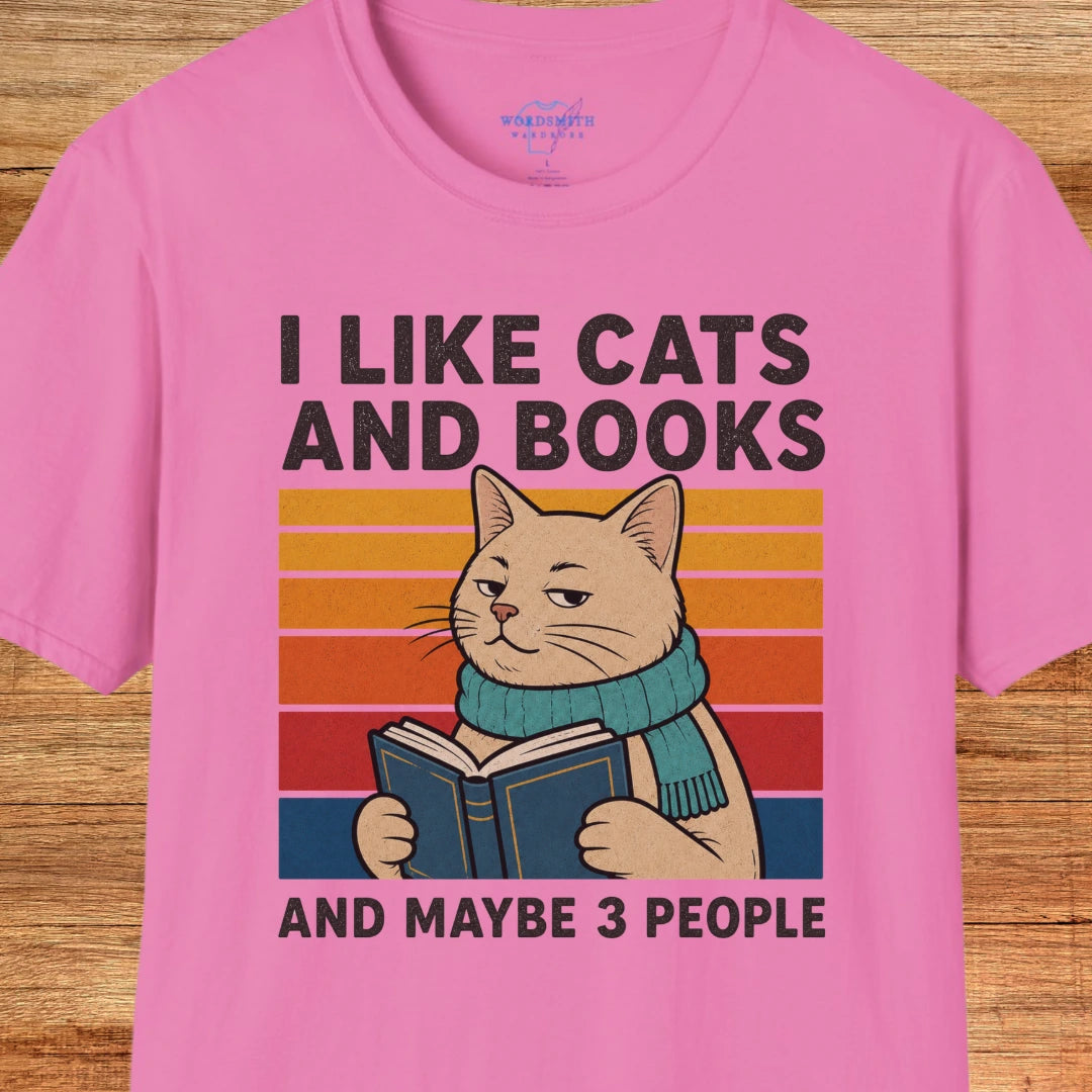I Like Cats and Books Shirt - Azalea