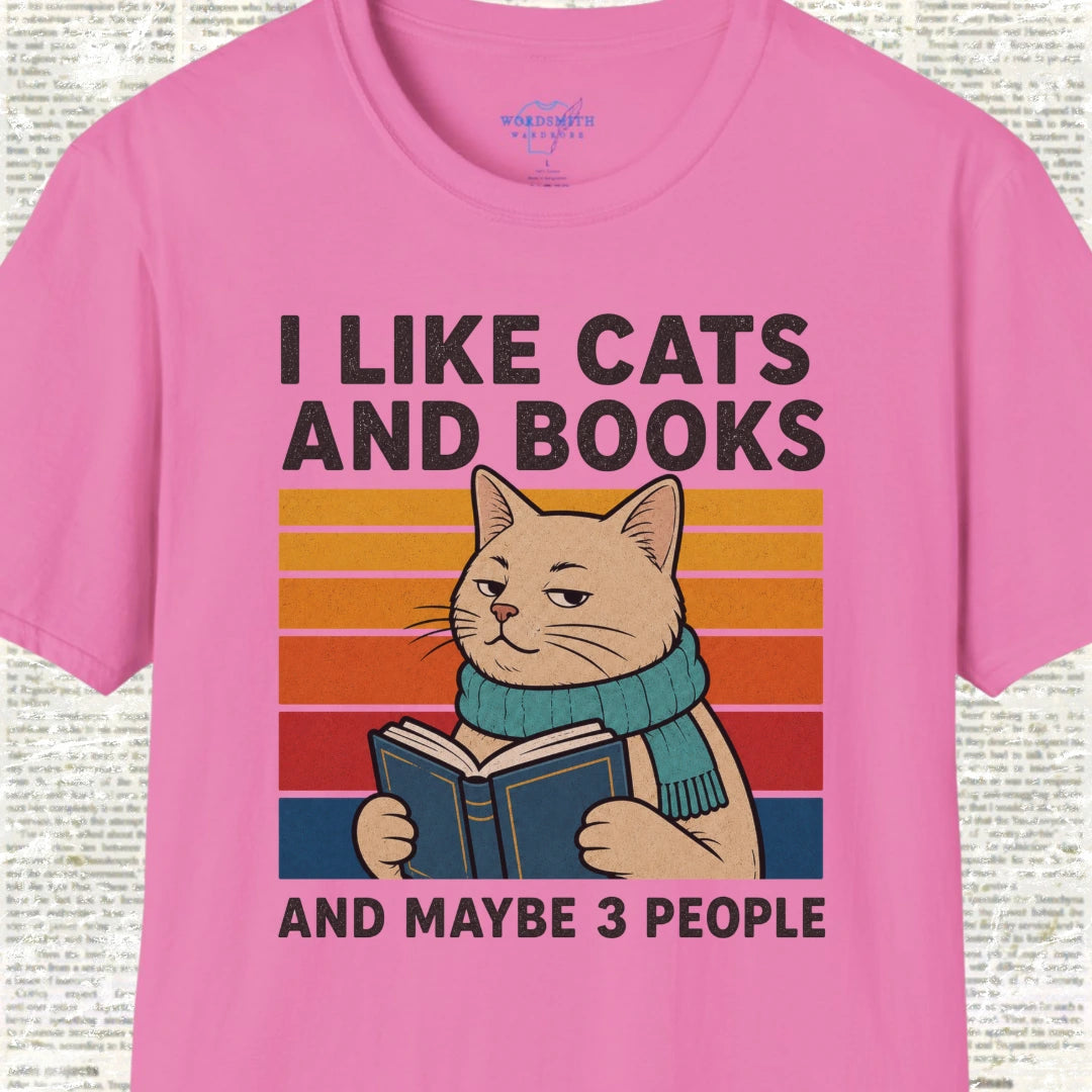 I Like Cats and Books Shirt - Azalea