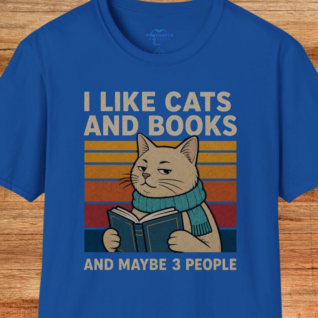 I Like Cats and Books Shirt - Royal