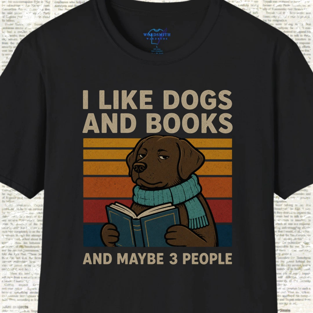 I Like Dogs and Books Shirt - Black