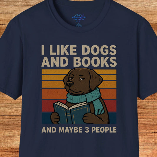 I Like Dogs and Books Shirt - Navy