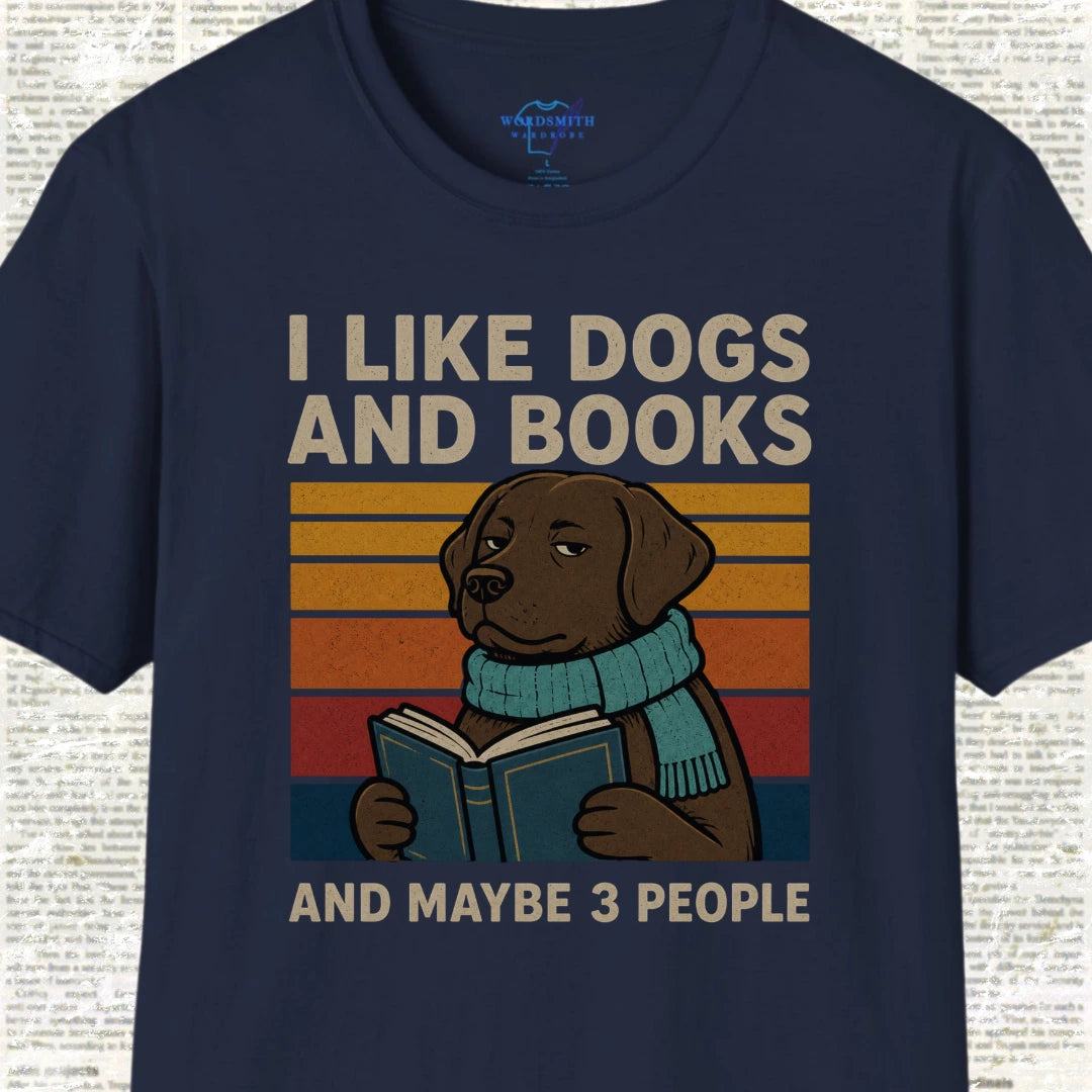 I Like Dogs and Books Shirt - Navy