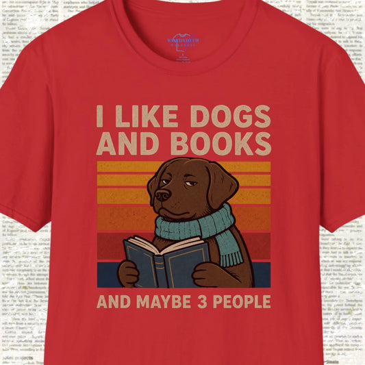 I Like Dogs and Books Shirt - Red