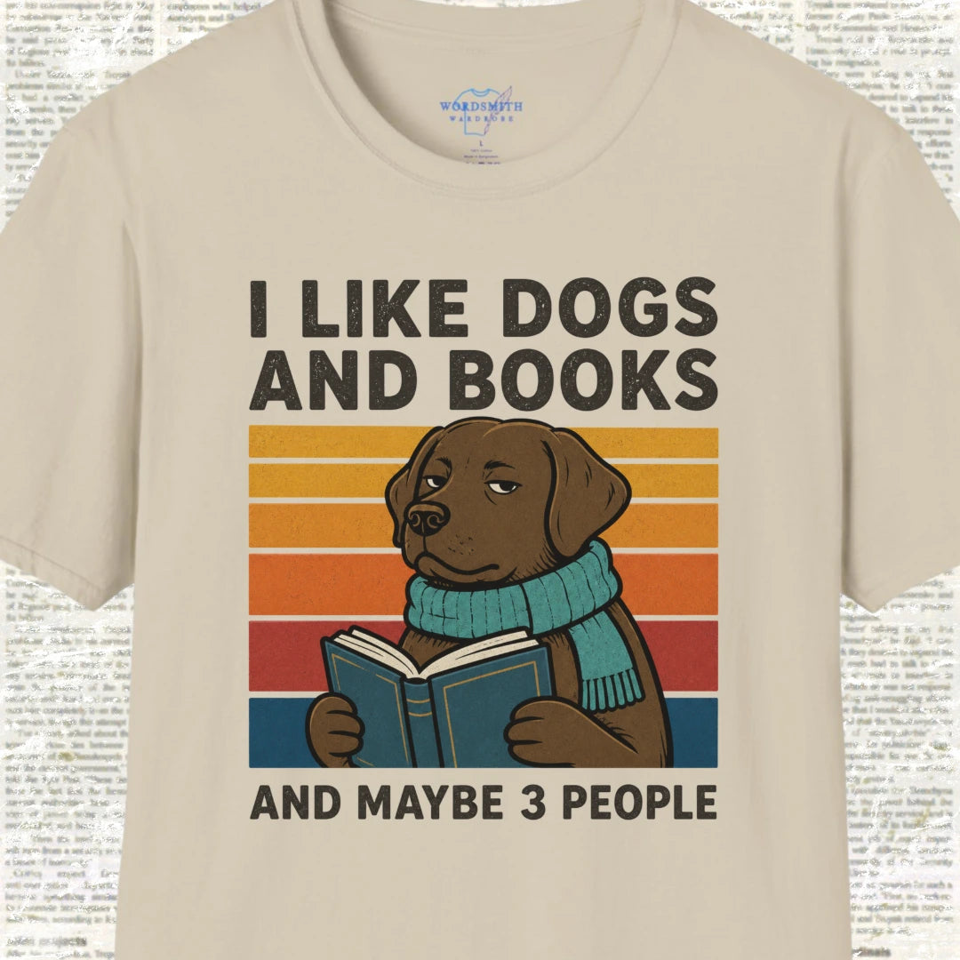 I Like Dogs and Books Shirt - Sand