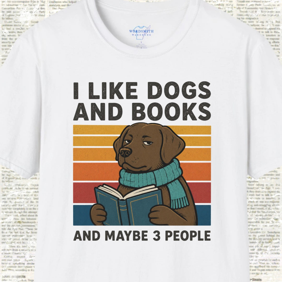 I Like Dogs and Books Shirt - White