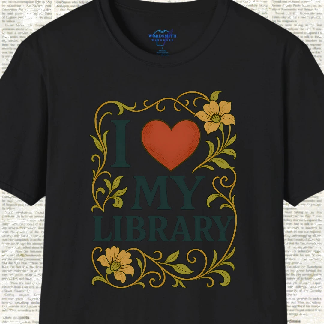 I Love My Library Shirt - Black