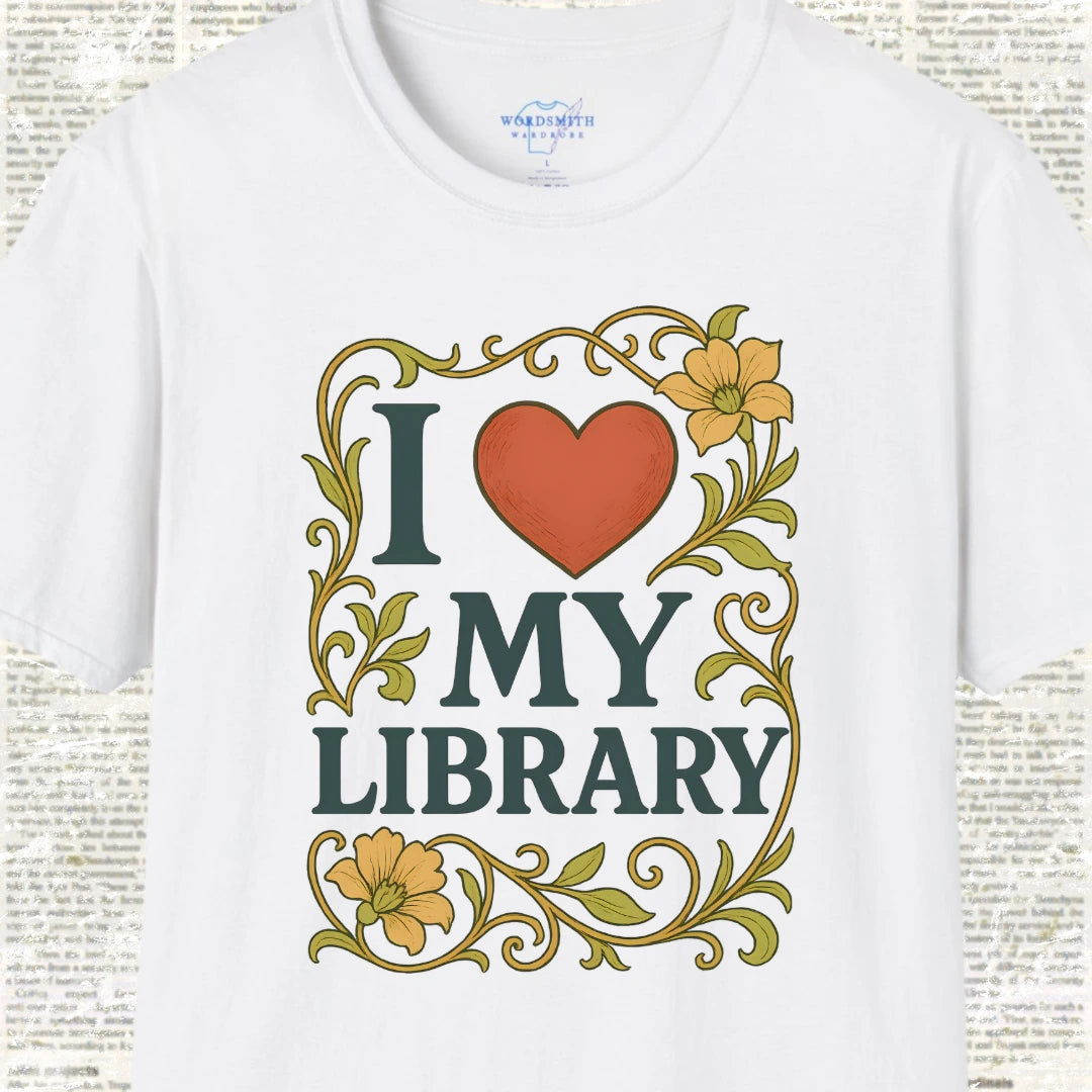 I Love My Library Shirt - White