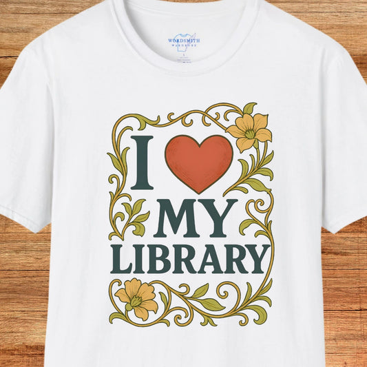 I Love My Library Shirt - White