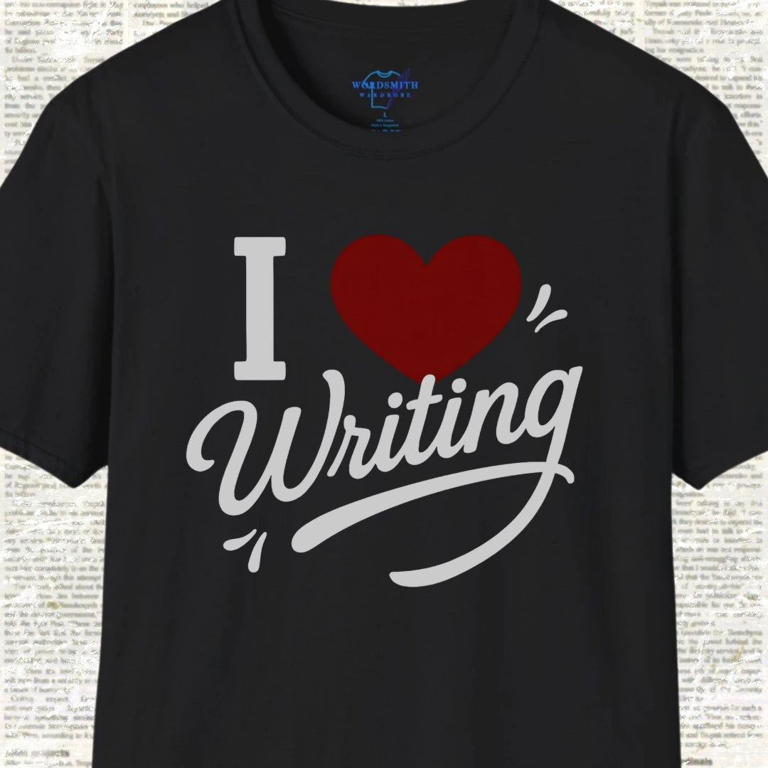 I Love Writing Shirt - Black