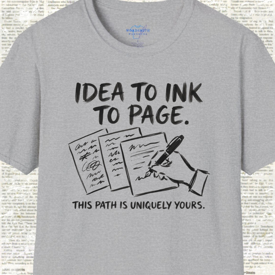 Idea to Ink to Page T-Shirt - Sport Grey