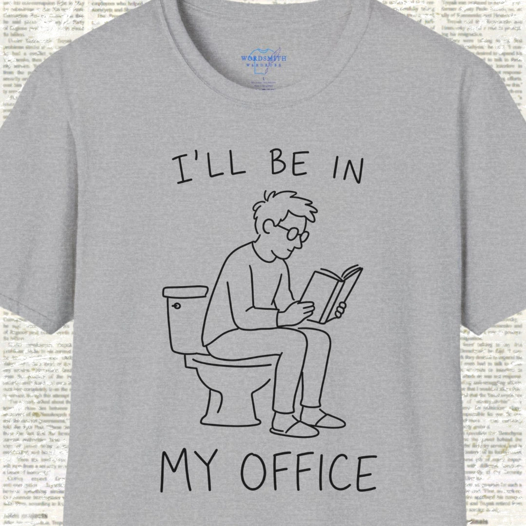I’ll Be in My Office – Book Lover T-Shirt - Sport Grey