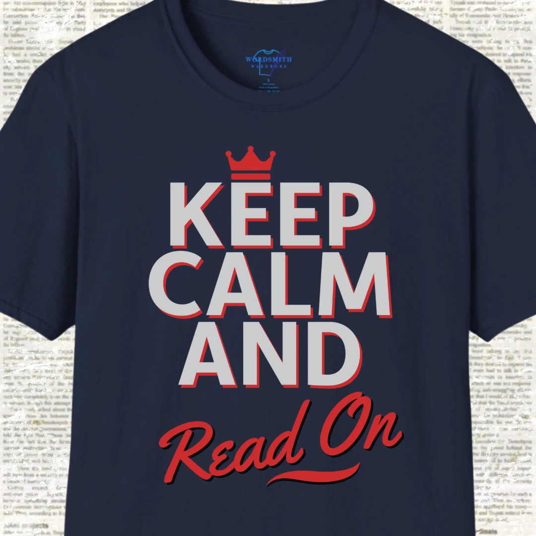 Keep Calm and Read On Shirt - Navy