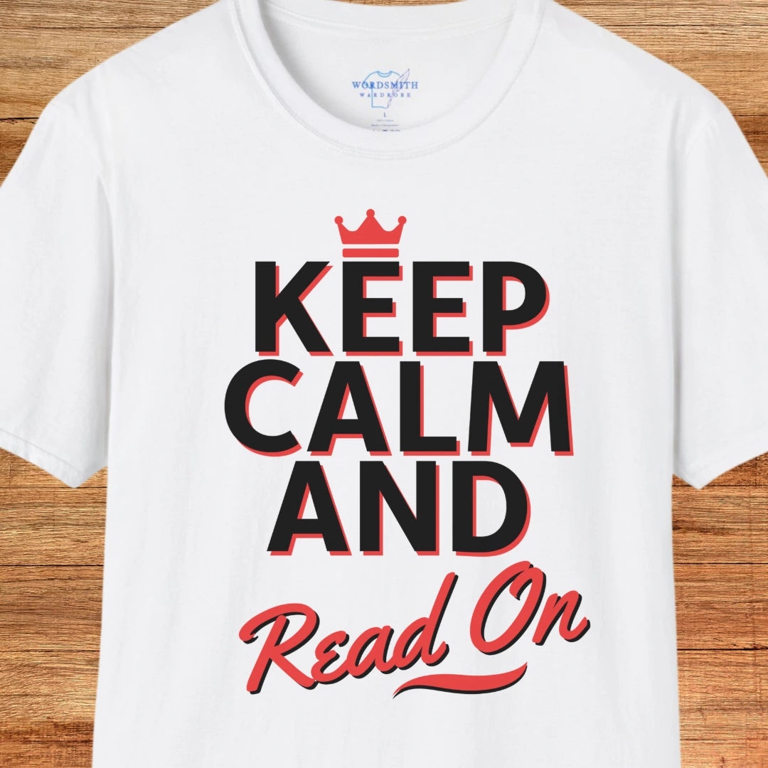 Keep Calm and Read On Shirt - White
