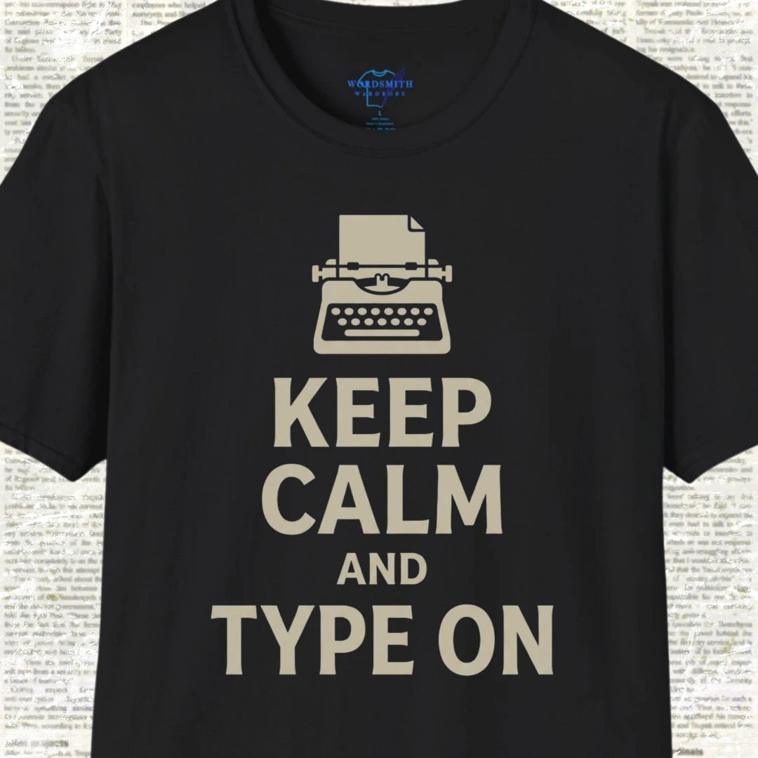 Keep Calm and Type On T-Shirt - Black