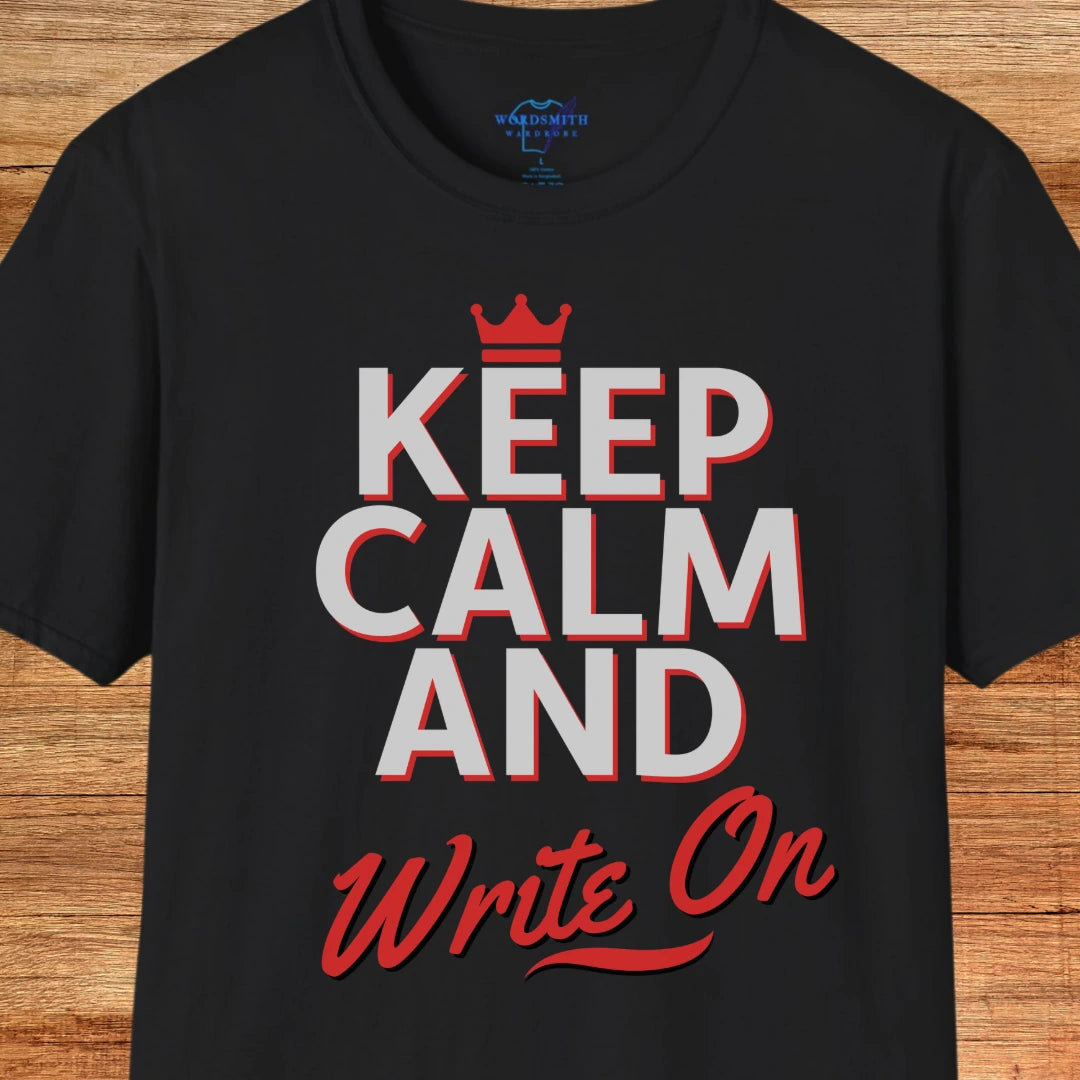 Keep Calm and Write On Shirt - Black
