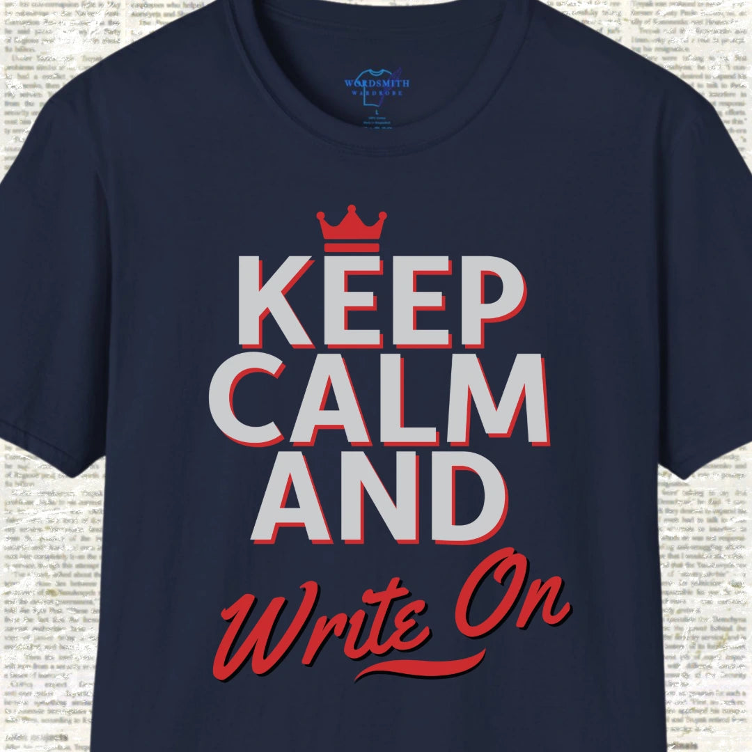 Keep Calm and Write On Shirt - Navy