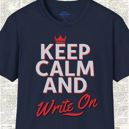 Keep Calm and Write On Shirt - Navy