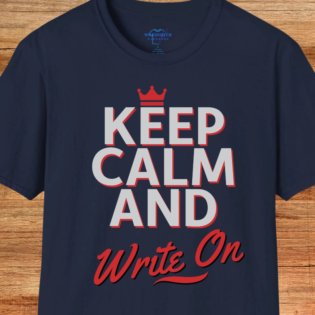 Keep Calm and Write On Shirt - Navy