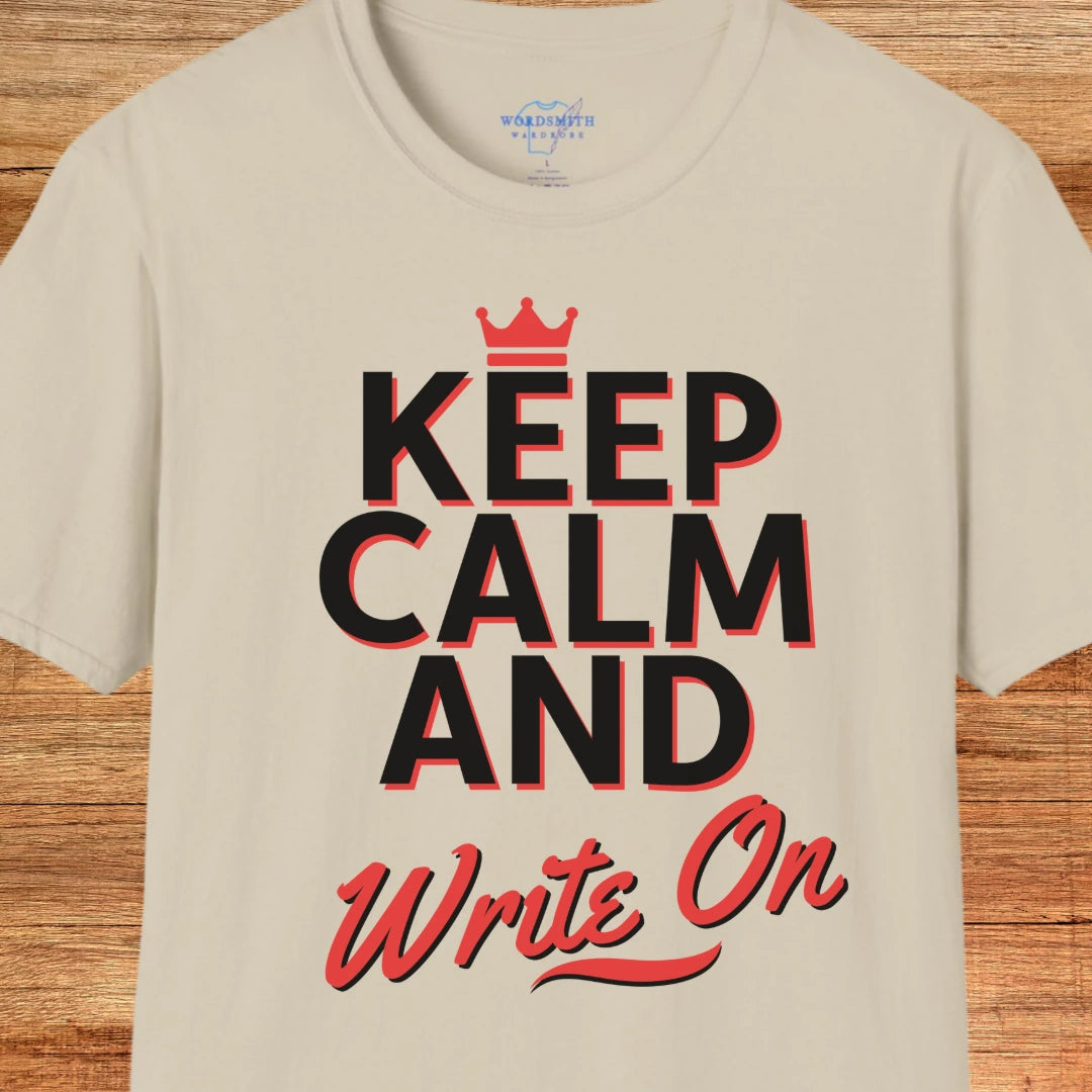 Keep Calm and Write On Shirt - Sand