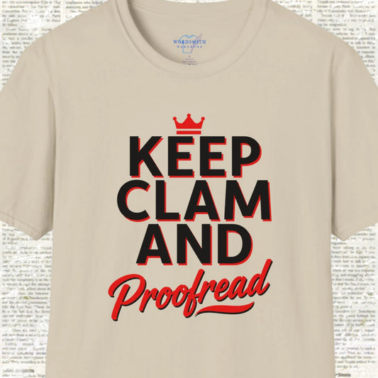 Keep Clam and Proofread T-Shirt - Sand