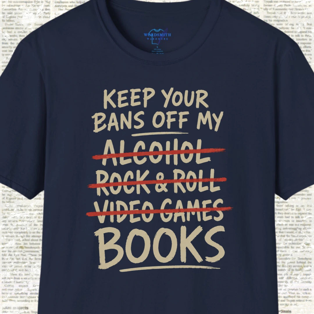 Keep Your Bans Off My Books T-Shirt - Navy