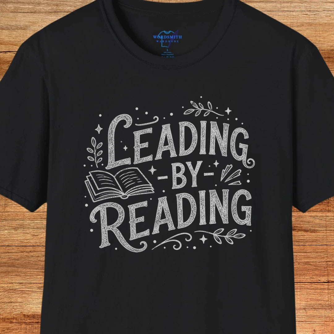 Leading by Reading – Book Lover Shirt - Black