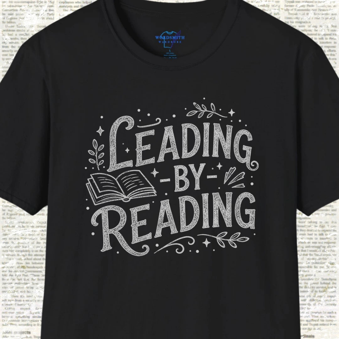 Leading by Reading – Book Lover Shirt - Black