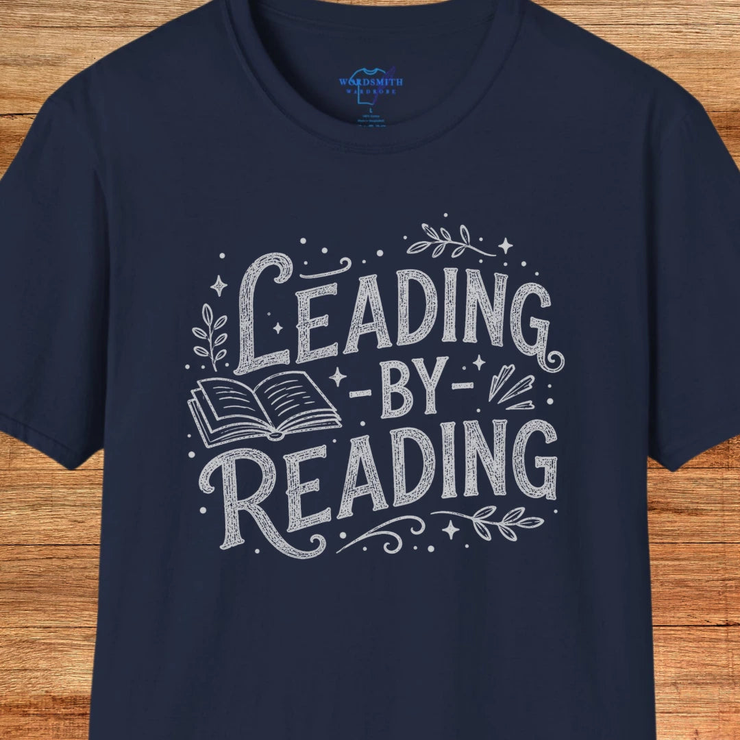Leading by Reading – Book Lover Shirt - Navy