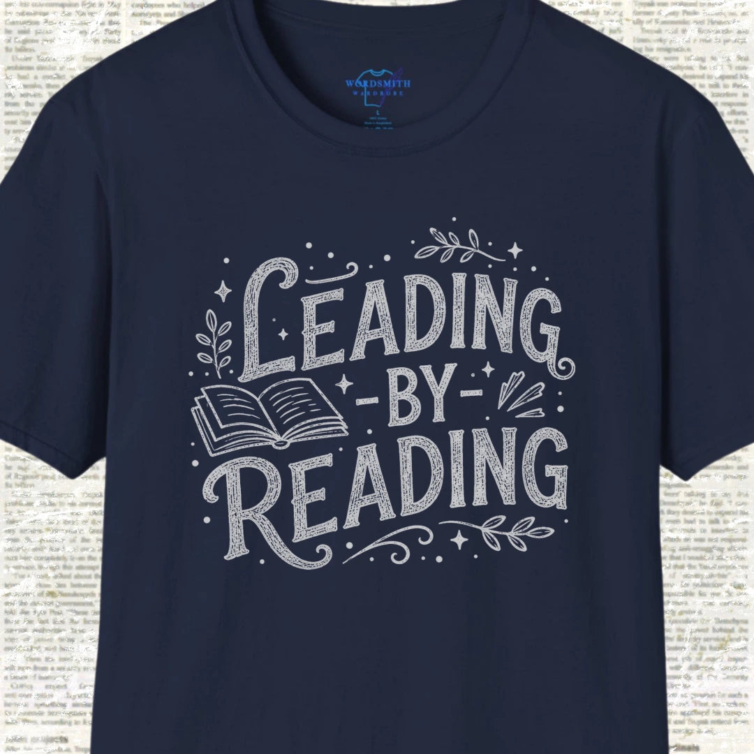 Leading by Reading – Book Lover Shirt - Navy