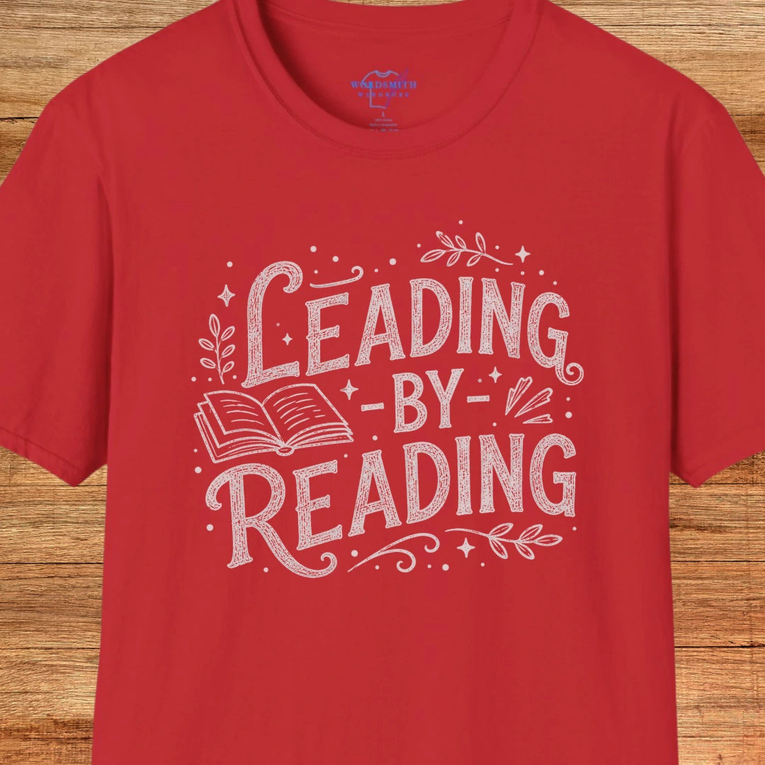 Leading by Reading – Book Lover Shirt - Red