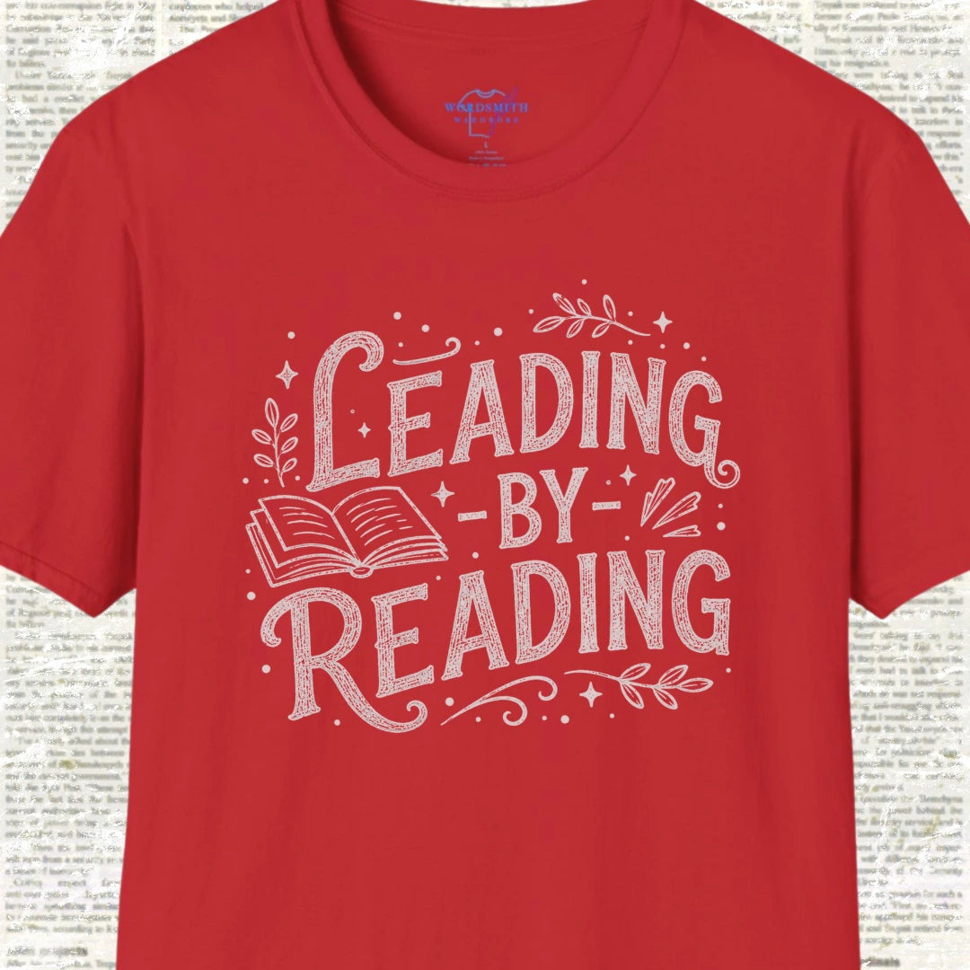 Leading by Reading – Book Lover Shirt - Red