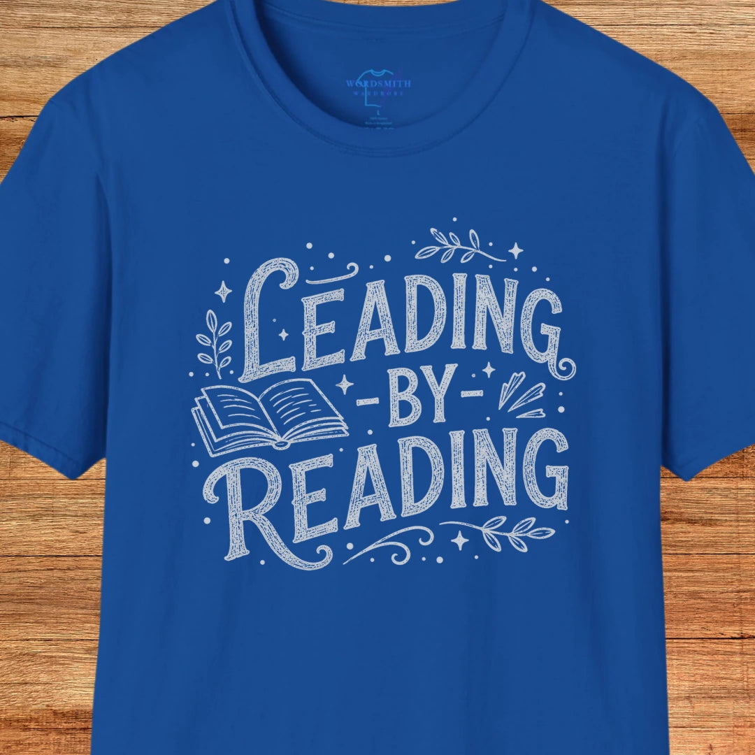 Leading by Reading – Book Lover Shirt - Royal