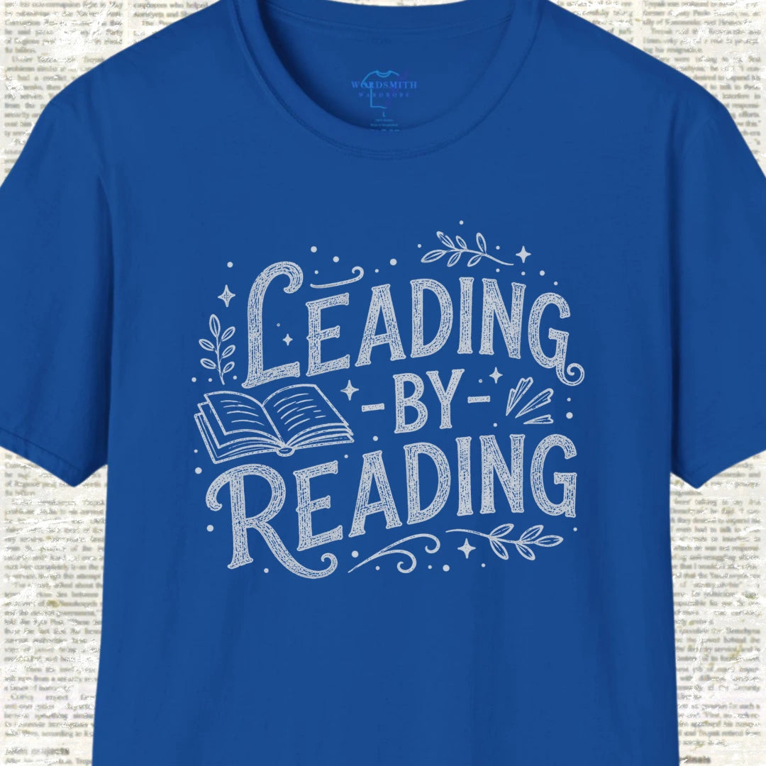 Leading by Reading – Book Lover Shirt - Royal