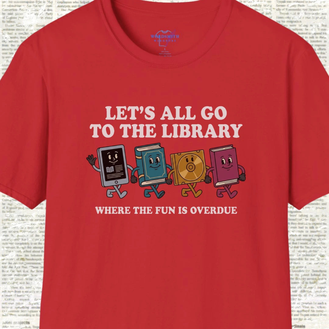 Let’s All Go to the Library T-Shirt - Red